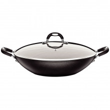 Panela wok com tampa de vidro 36 cm teflon Mônaco - Tramontina